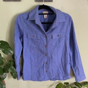 LL BEAN thick 100% cotton button down shirt M #p3